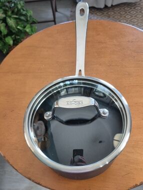 All-Clad Hard Anodized Nonstick 2qt Stainless Steel Saucepan with Glass Lid